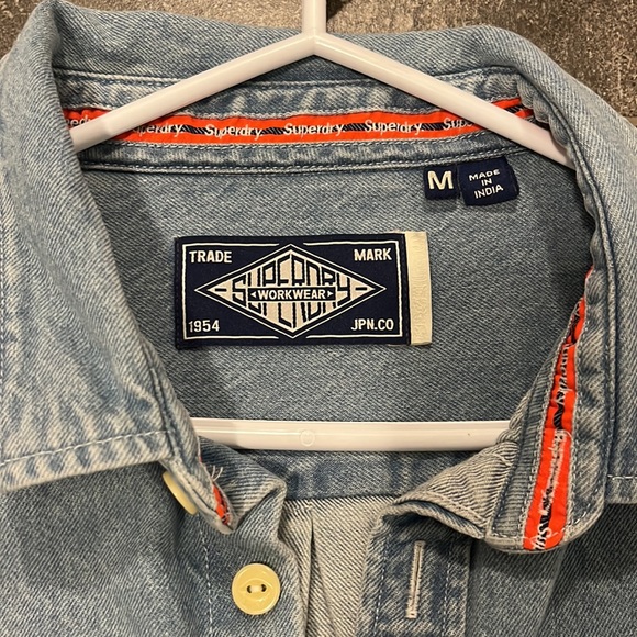 SHORT SLEEVE DENIM JEAN “WORK WEAR” SUPERDRY - MEN SIZE M - Picture 2 of 6